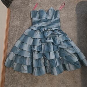 Betsey Johnson Blue Ruffle Dress